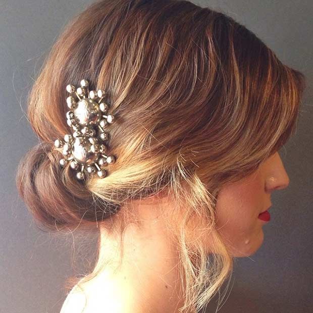 easy wedding hairstyle for short hairphoto