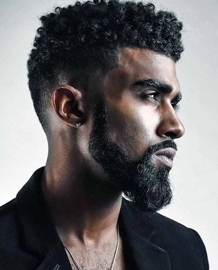 Short Best Haircuts For Curly Hair Black Male for Rounded Face