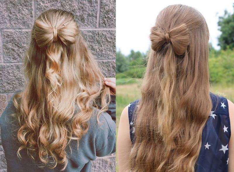 half up bow hairstyle