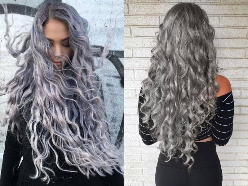 Long Curly Gray Hair