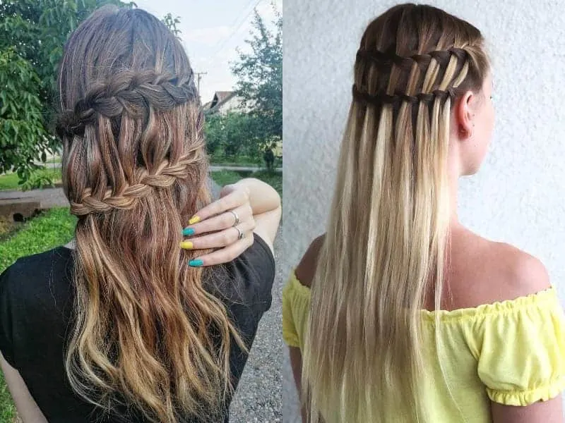 waterfall french braid